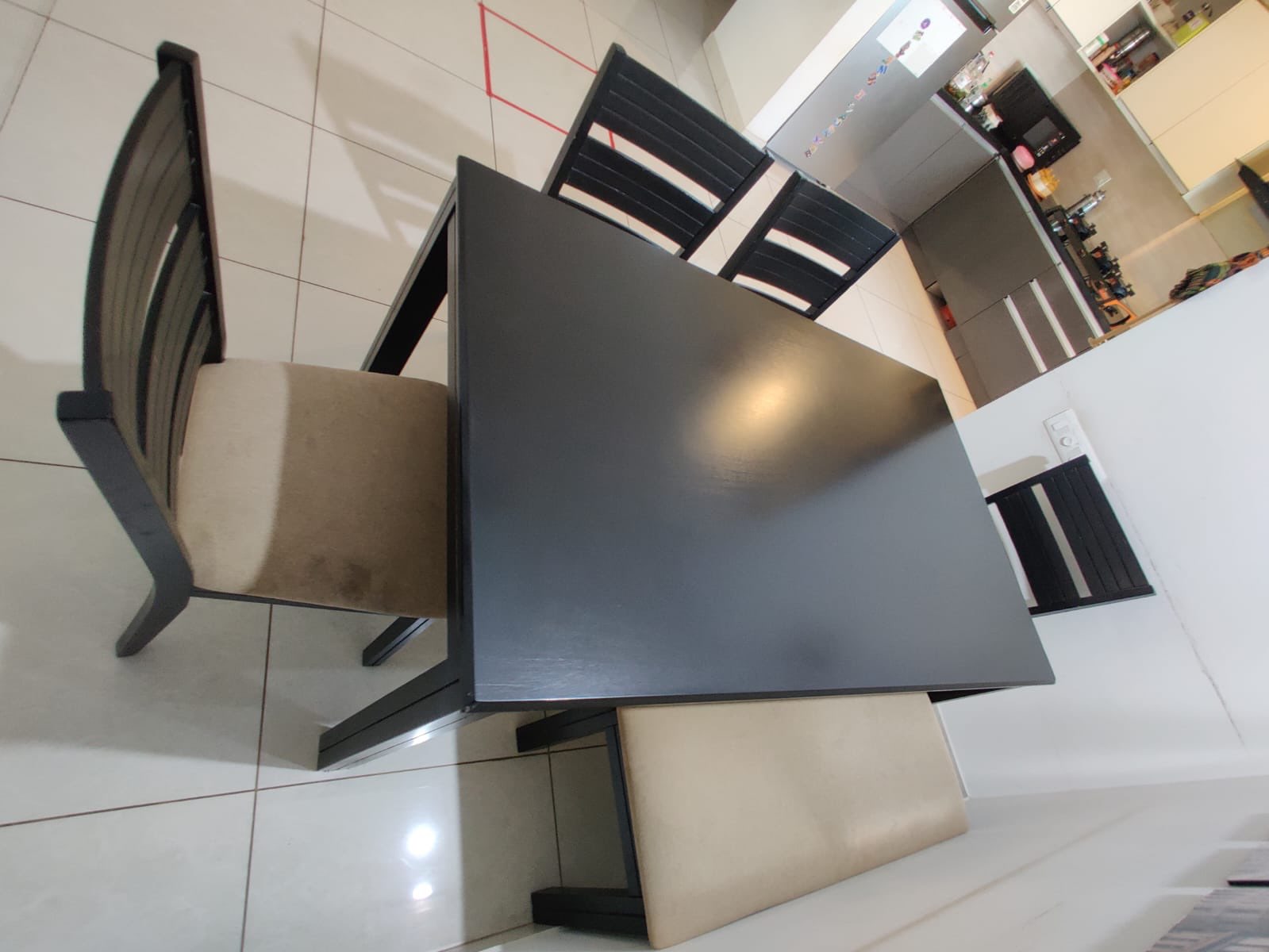 Monyoto 6 seater with bench dark brown dining table  - Image 2