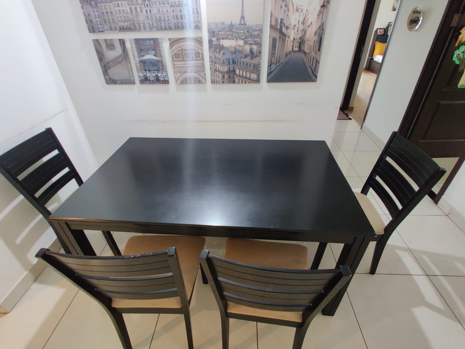 Monyoto 6 seater with bench dark brown dining table  - Image 6