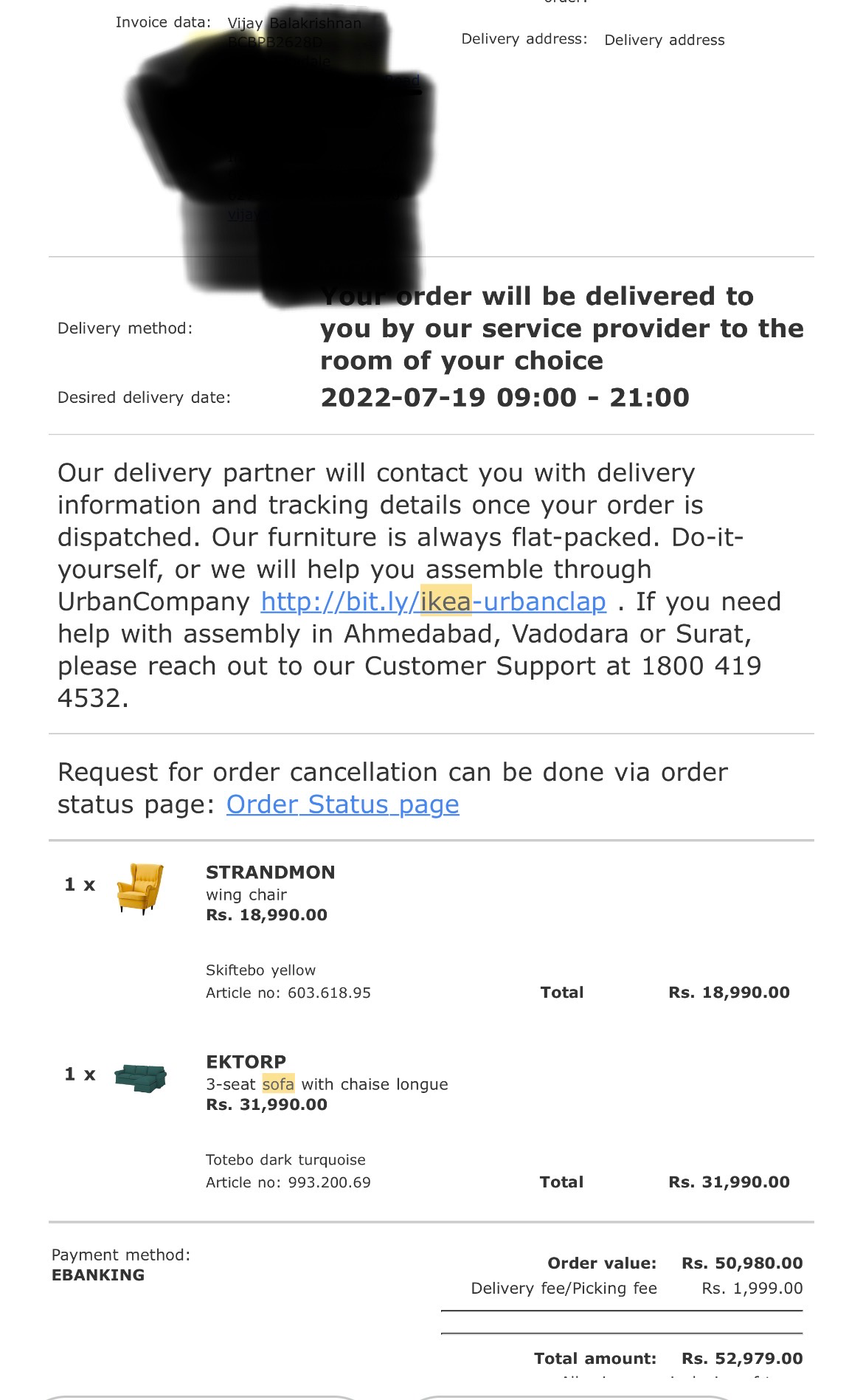 Ikea EKTORP sofa seat 3 seater / 3 seater with chaise longue - Image 5