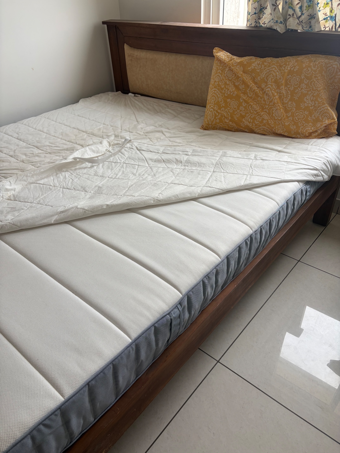 Wodden double size bed and mattress  - Image 2