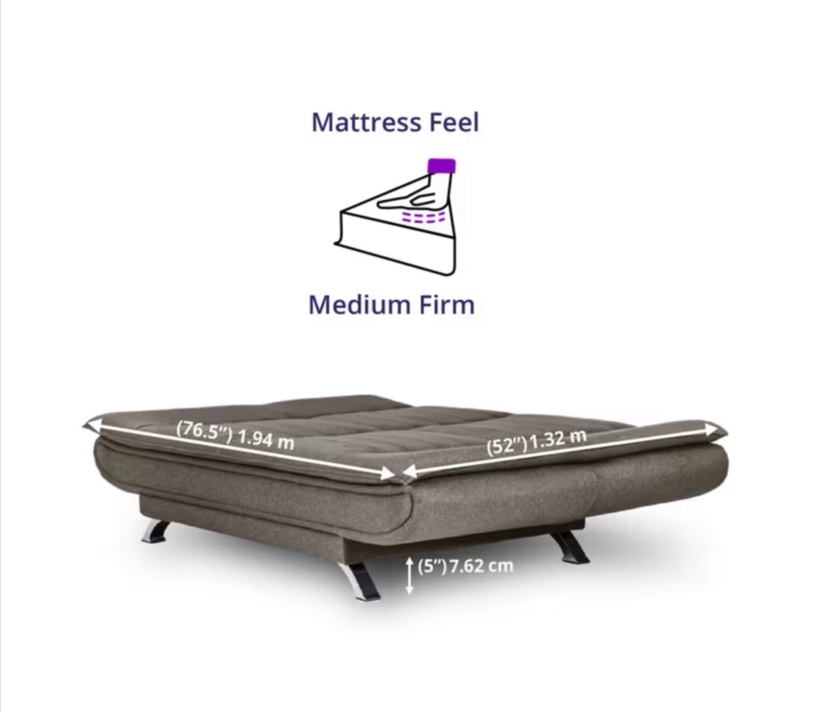 Wakefit Sofa Cum Bed 3 Seater Foldable Sofa Bed  Excellent Condition - Image 2
