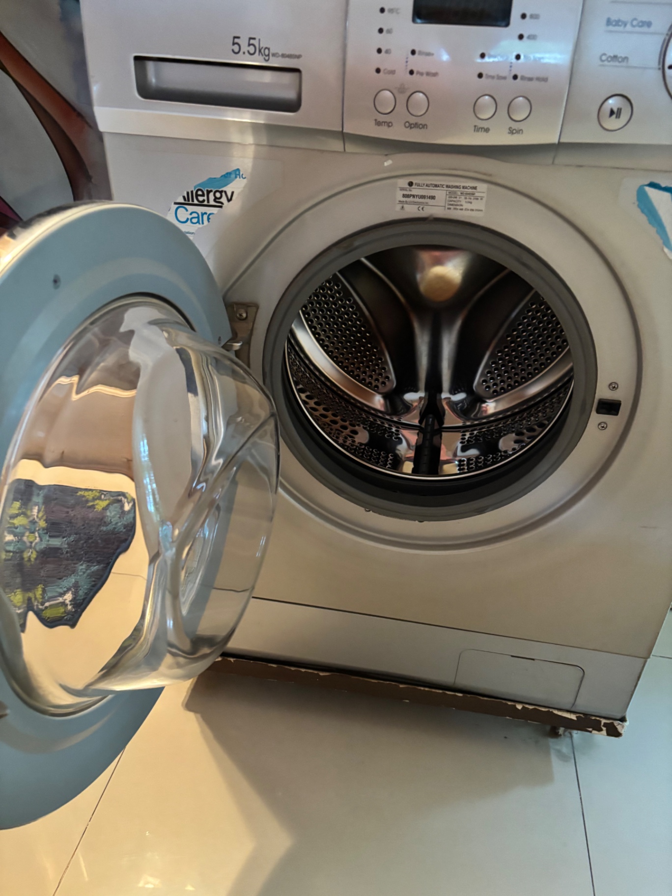 LG front loading washing machine with stand- rarely uses - Image 2