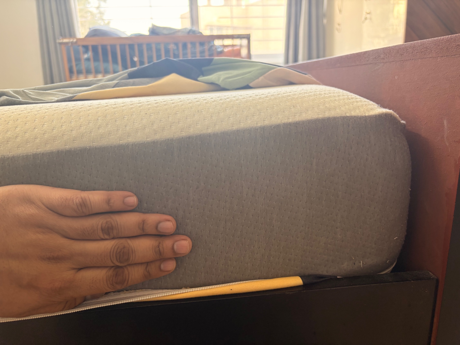 Solid wood king size bed and wakefit 8 inch Mattress - Image 2