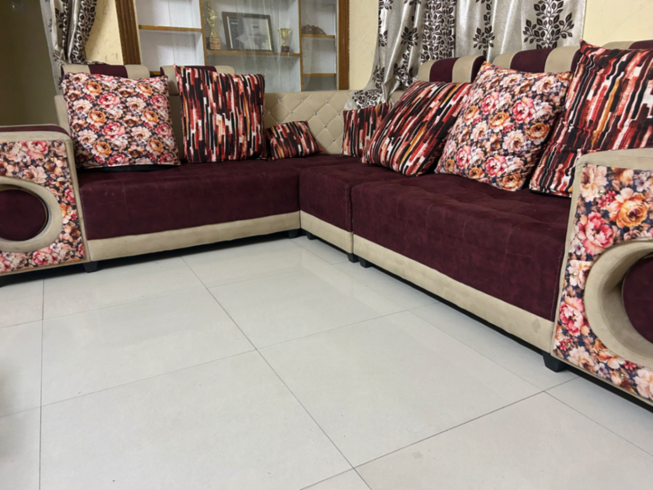 6 Seater Fabric L shaped Sofa - Image 3