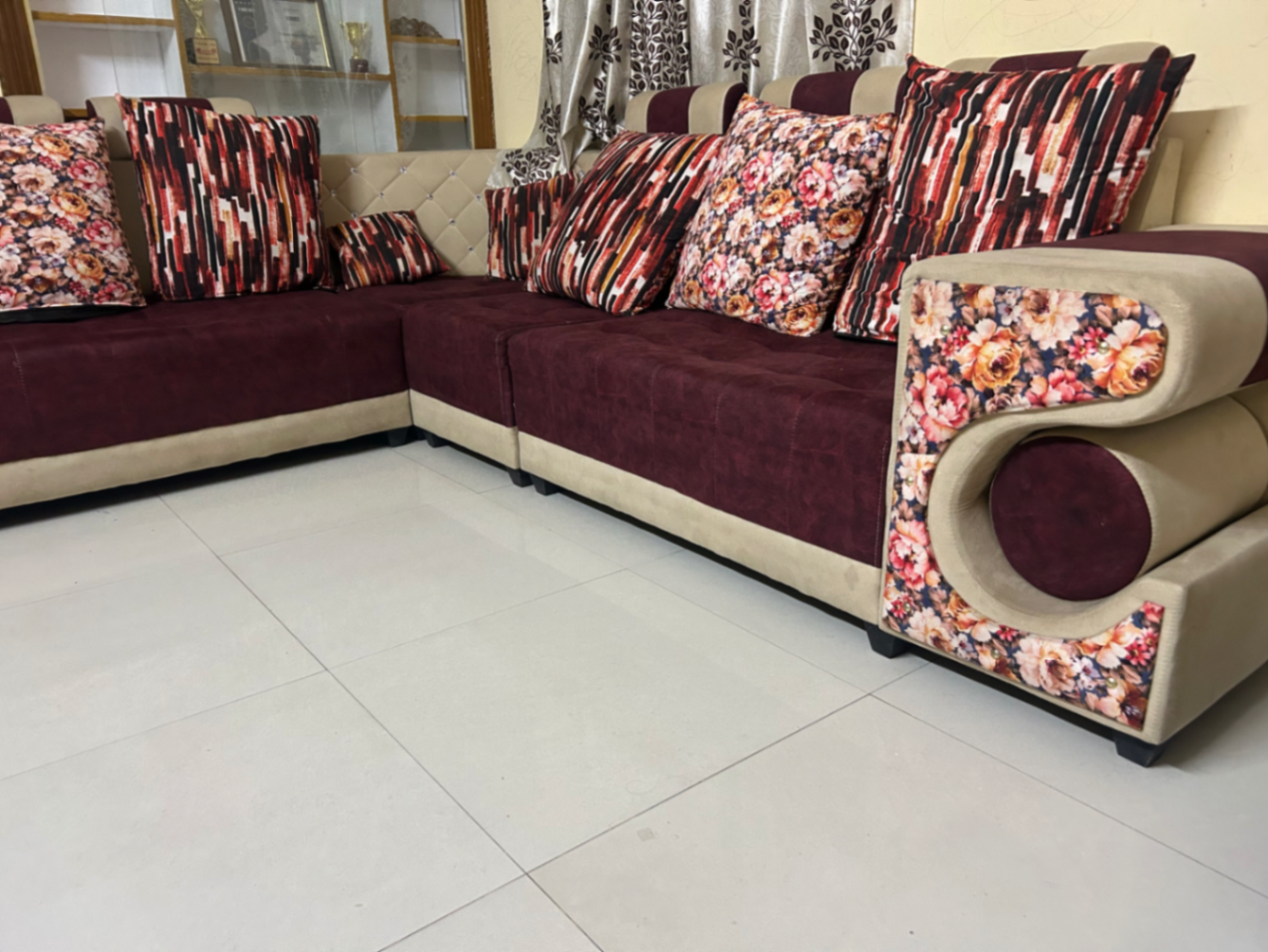 6 Seater Fabric L shaped Sofa - Image 4