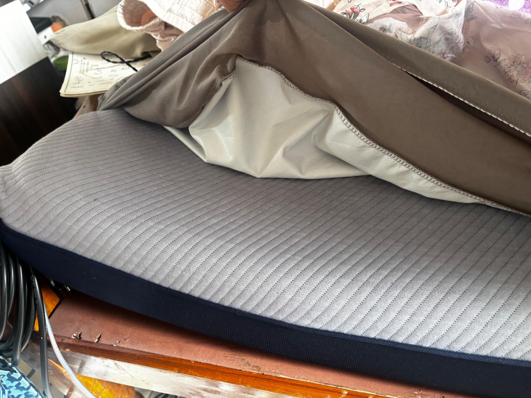 Wooden bed with wakefit mattress  - Image 3