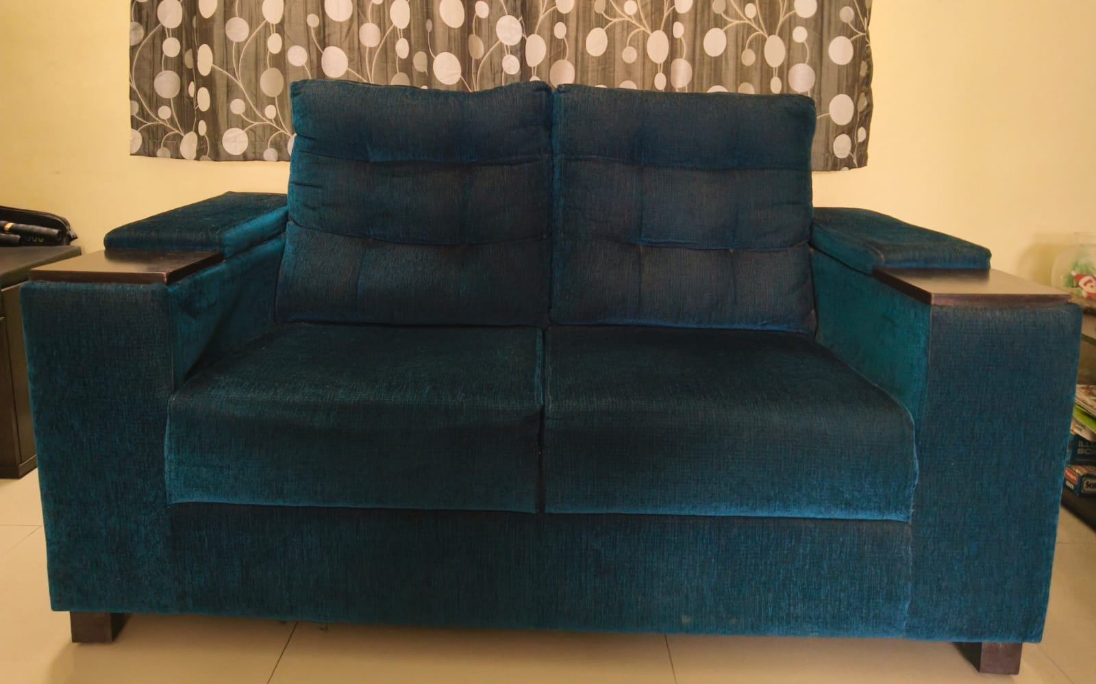 Custom made Sofa set 3+2 Peacock Blue - Image 3