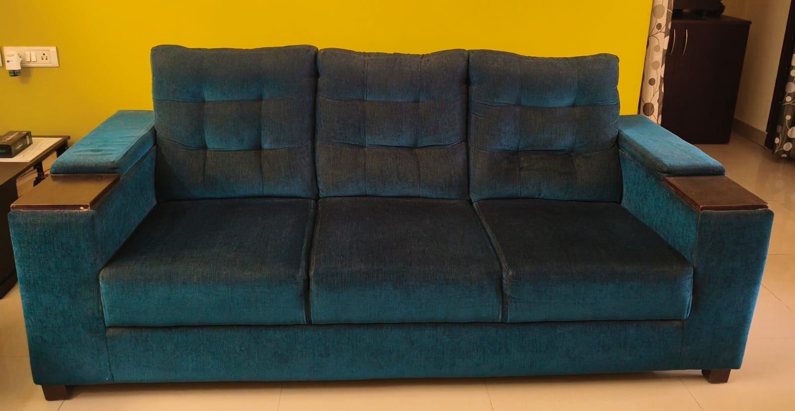 Custom made Sofa set 3+2 Peacock Blue - Image 2