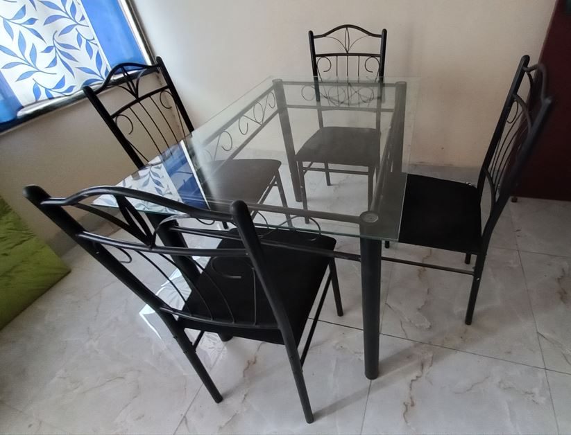 Glass Top 4-Seater Dining set - Image 1