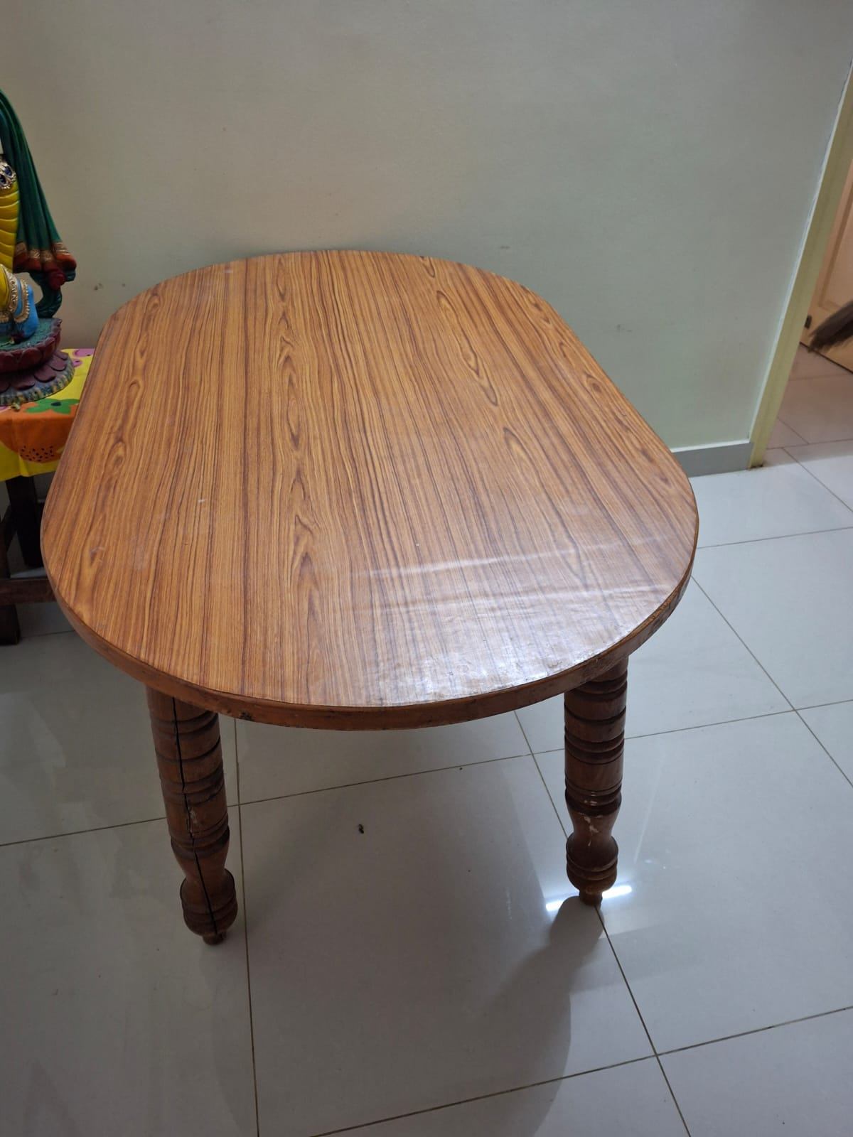 SINGLE SEATER SOFA SET WITH CUSHION AND DINING TABLE WOODEN - Image 1