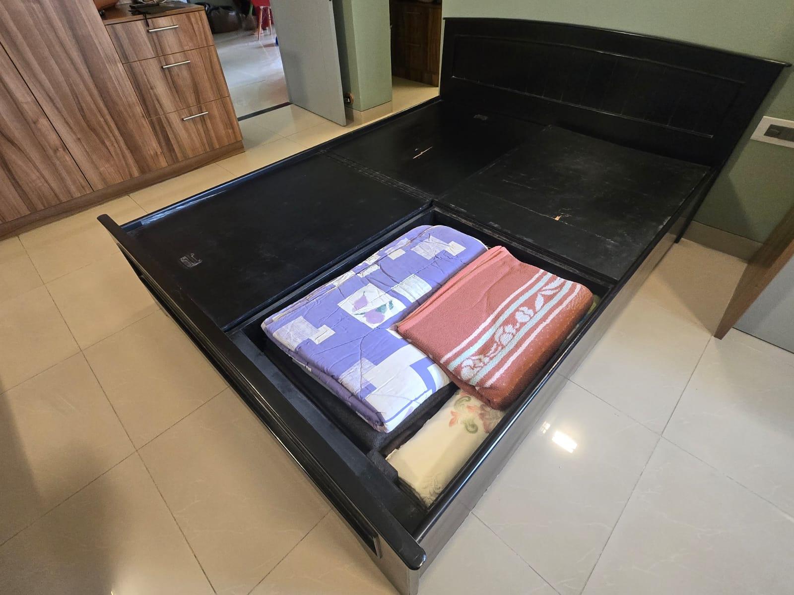 Queen Bed with Box Storage – Engineered Wood (Without Mattress) - Image 2