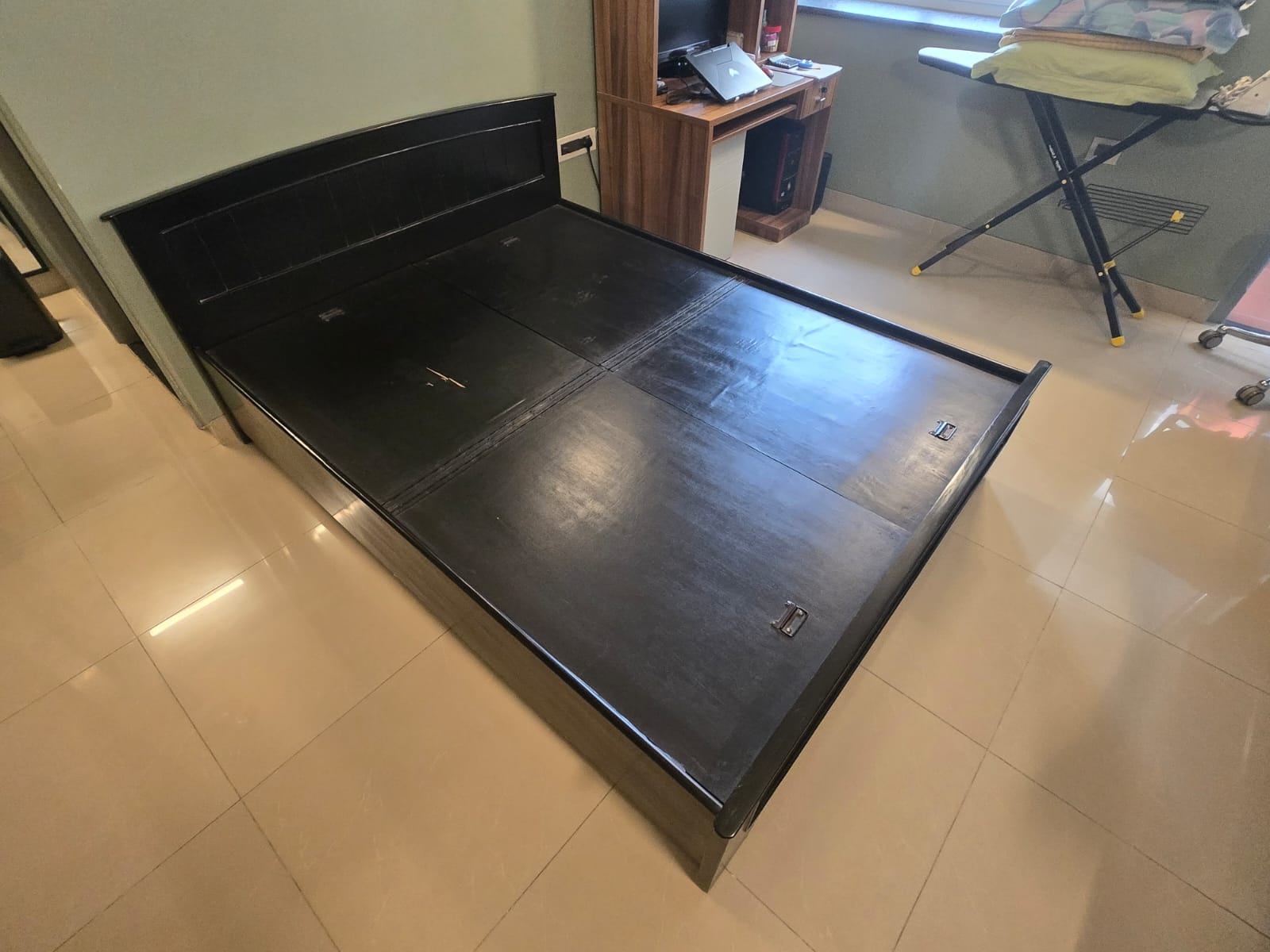 Queen Bed with Box Storage – Engineered Wood (Without Mattress) - Image 5