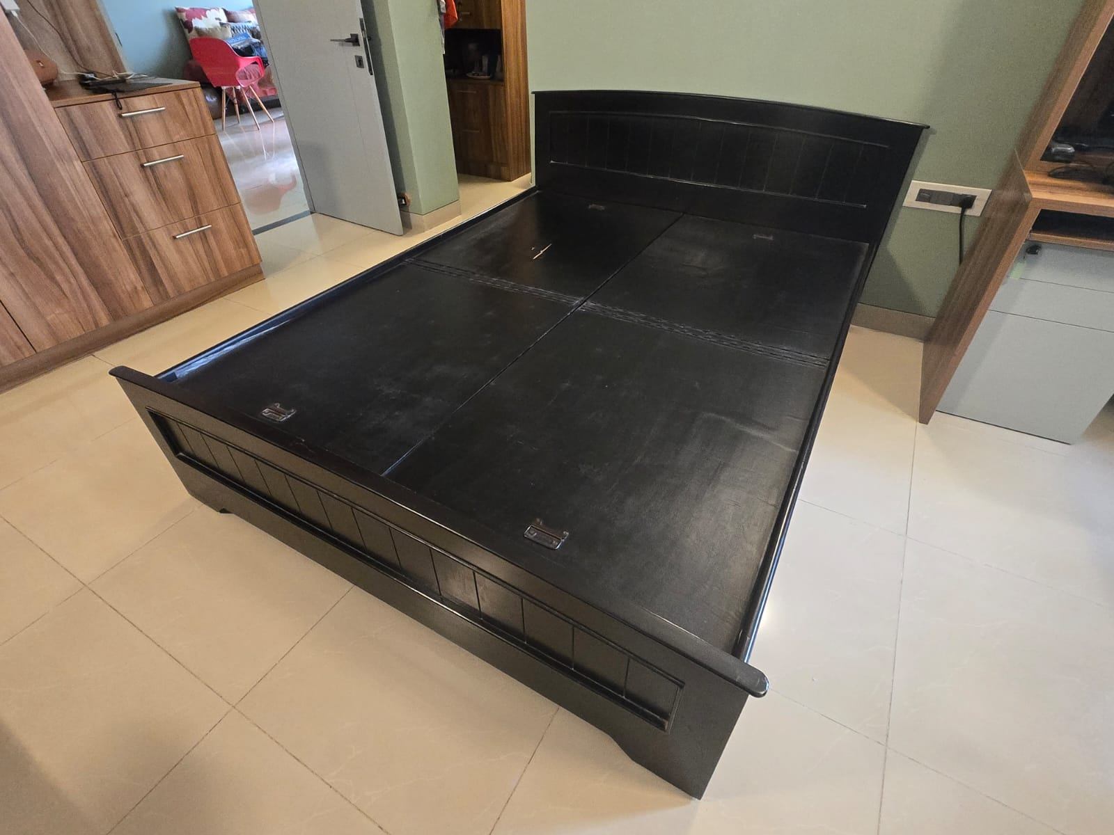 Queen Bed with Box Storage – Engineered Wood (Without Mattress) - Image 4
