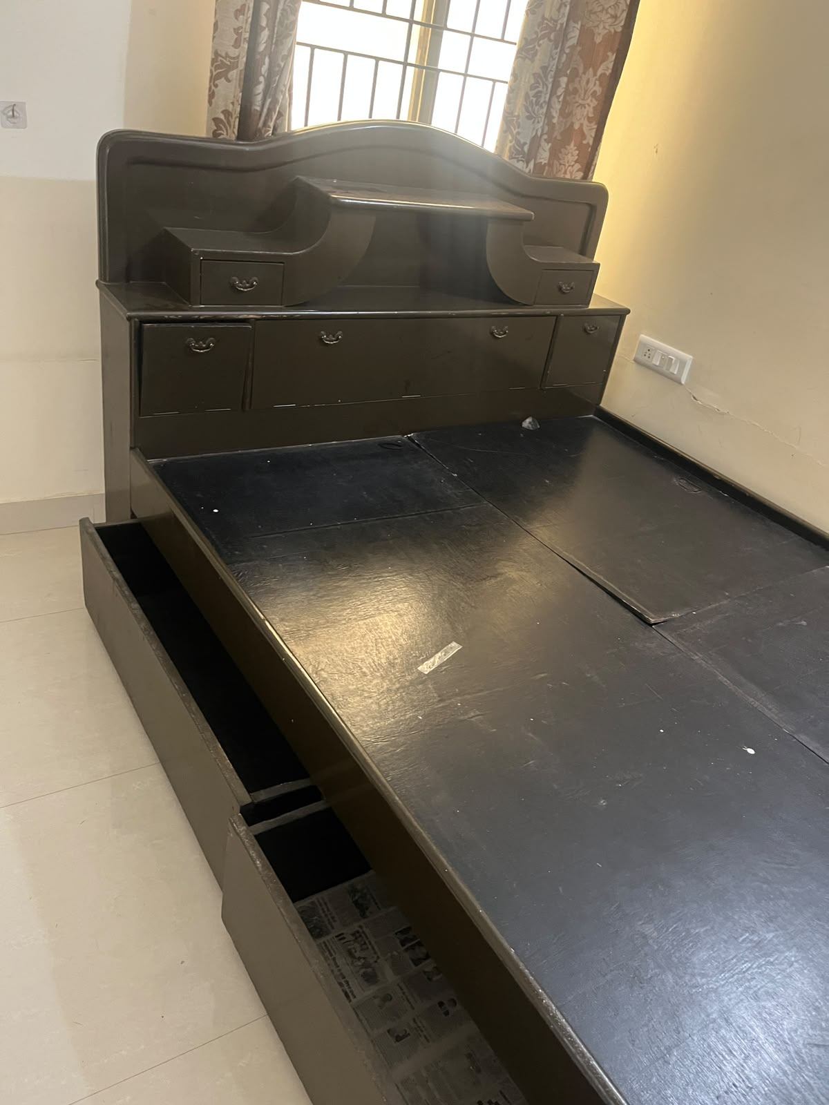 Wooden Bed with Storage – For Sale - Image 3