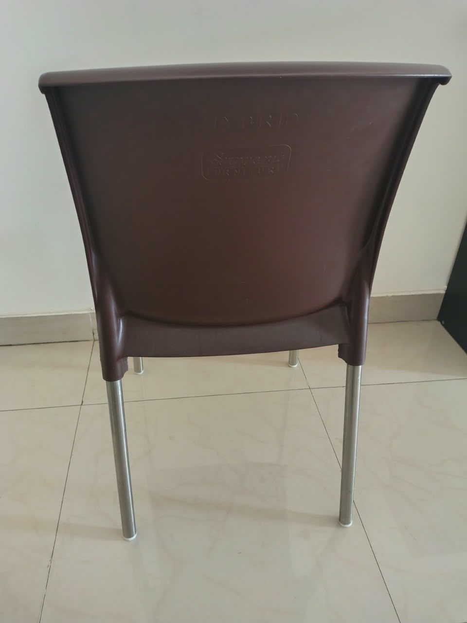 Plastic Cafeteria Chair (BROWN, Pre-assembled) - Image 1