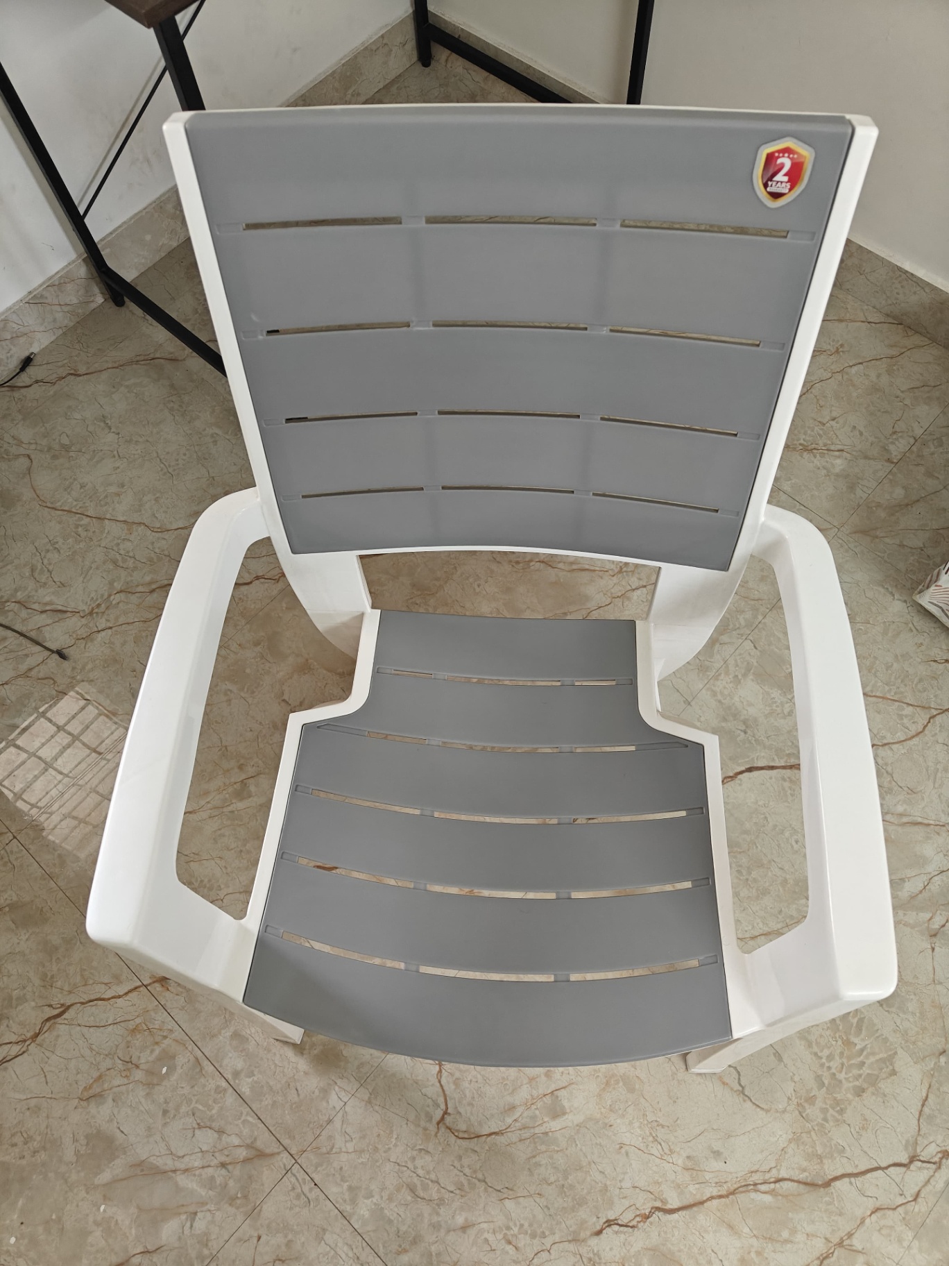 Premium Italica Ergonomic Armchair (Dual-Tone White & Grey) - Image 1