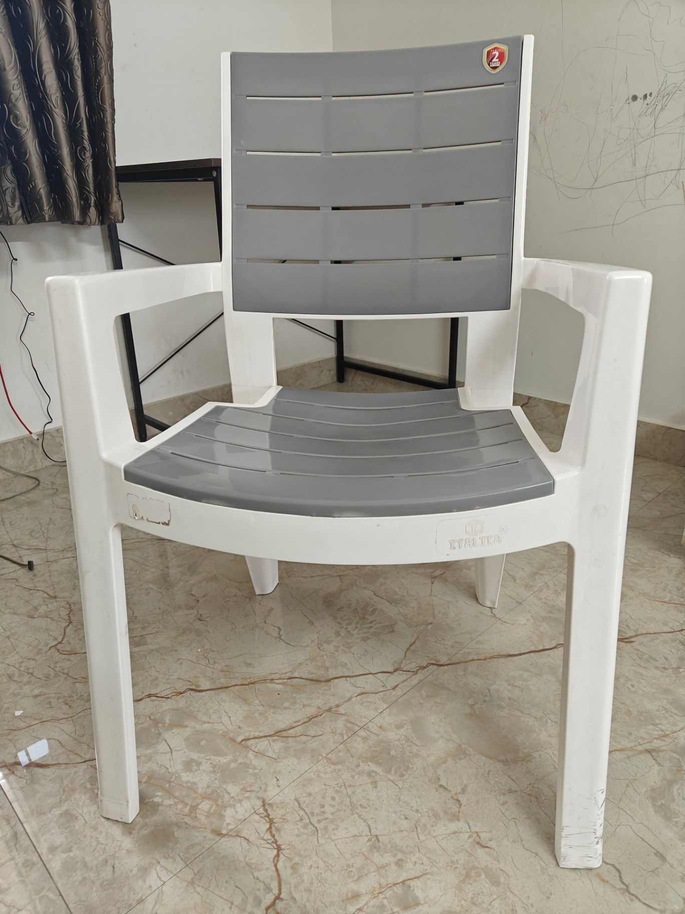 Premium Italica Ergonomic Armchair (Dual-Tone White & Grey) - Image 2