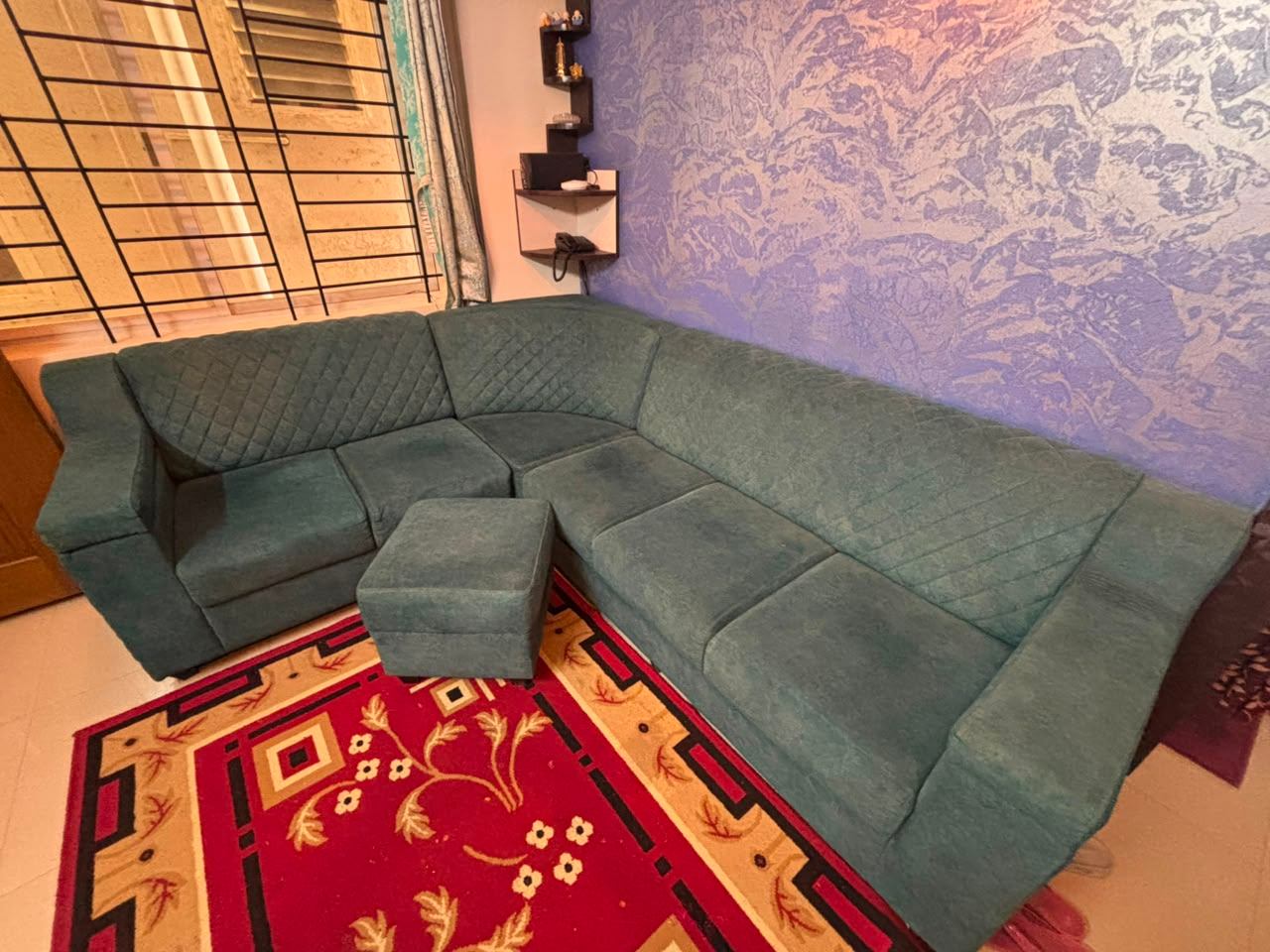 3+2+1 (corner) premium sofa with one puffy and 3 pillow - Image 2