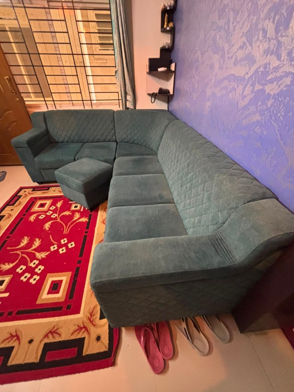 3+2+1 (corner) premium sofa with one puffy and 3 pillow - Image 6