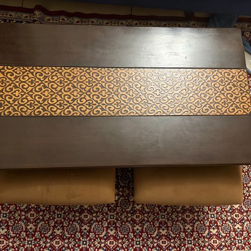 Selling a stylish center coffee table set with two cushioned seats available for Sale - Thumbnail